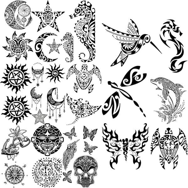 Small Butterfly, Whale, Tortoise Temporary Tattoos For Adults Men Dream Catcher Anchor Skull Fake Tattoo Sticker Arm Body Tatoos