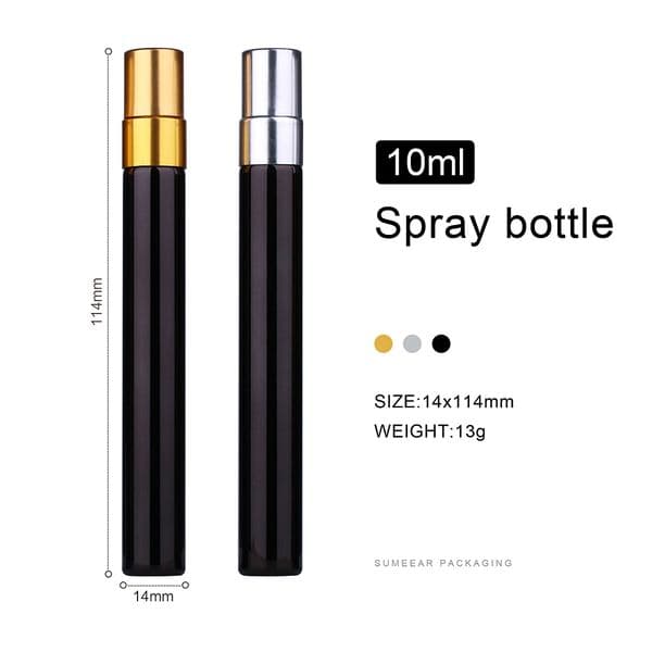 1PCS 10ML mini Perfume Bottle Golden silver black bottle Atomizer Spray Bottles Sample