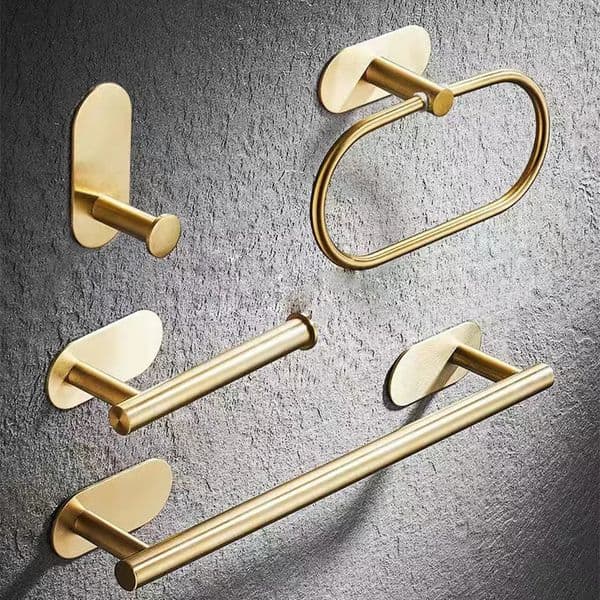 Wall mounted toilet towel holder adhesive black silver kitchen paper roll holder hanging kitchen towel holder bathroom accessories 240929