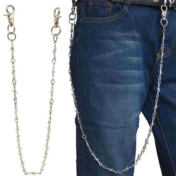 Punk hip-hop trend three-layer keychain waist pants chain jeans long metal clothing accessories jewelry fashion 240924