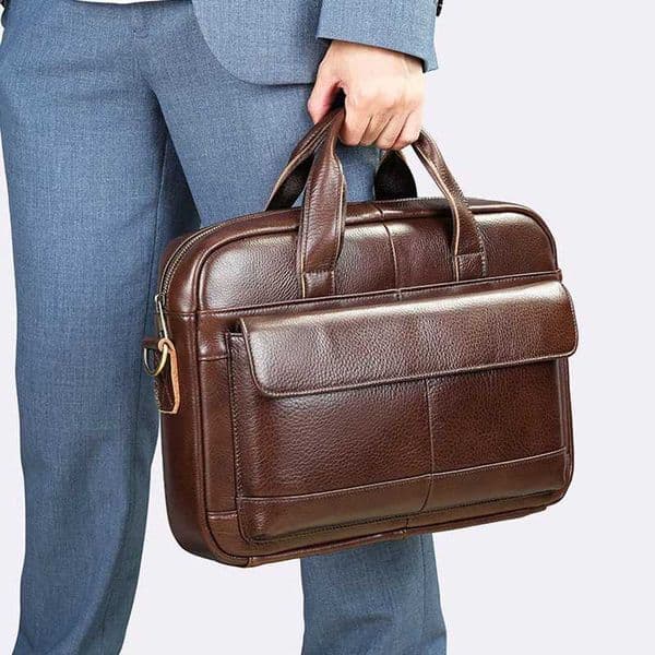 2024 New Mens Handbag Briefcase Large Capacity Business Laptop Bag 100% Cowhide Shoulder Crossbody Bag Fashion Messenger BagXJ241004