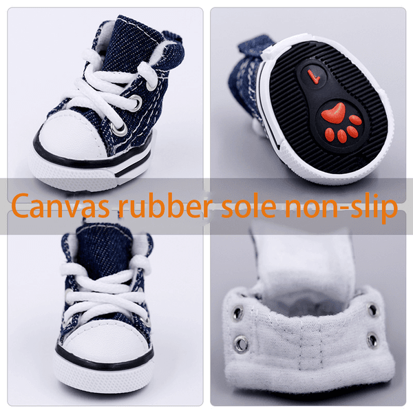 Pet dog shoes Four seasons sports canvas sneakers Teddy than bear warm soft soled small dogs a pair of four