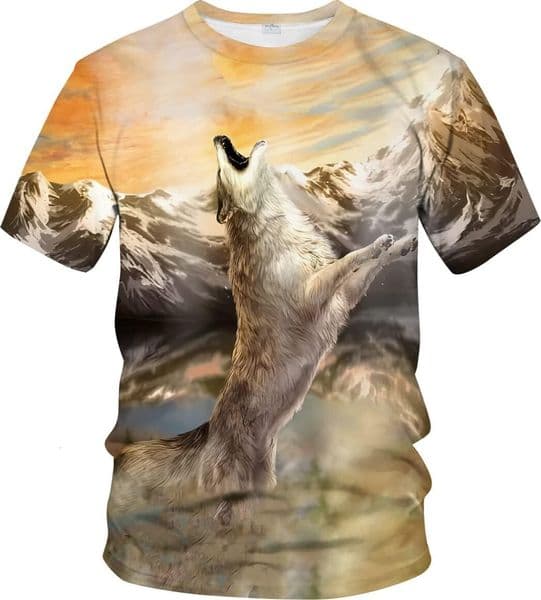 Mens T shirt Tie-Dye Gorgeous Wolf Natural Miracle T-Shirt Top 3D Printing Short Sleeve Cool Graphic graphic tee Casual tops summer free shipping