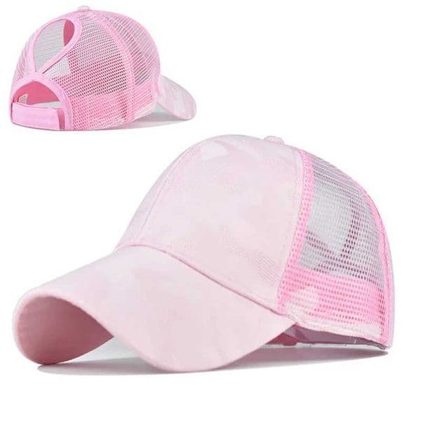 High Ponytail Ball Cap Women Mesh Baseball Hats Summer Beach Cap Solid Color Snapback Girl Sun Hats With Hole Outdoor Sports CapX240930
