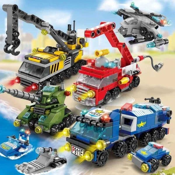 Building block small particle 6-in-1 building block assembly and insertion of educational toys W241005
