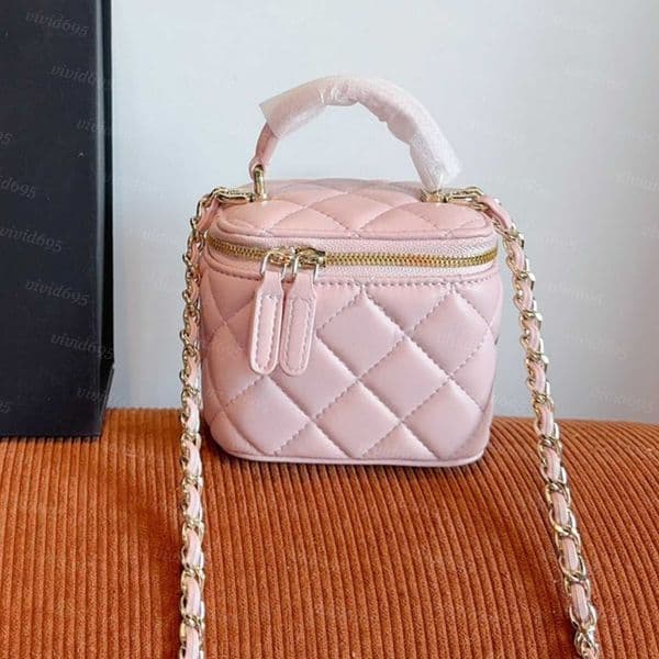 23S makeup bag designers bags Gold ball box bag women bags handbags 24P Cosmetic mirror single shoulder Bag boutique mini square bag Pearl