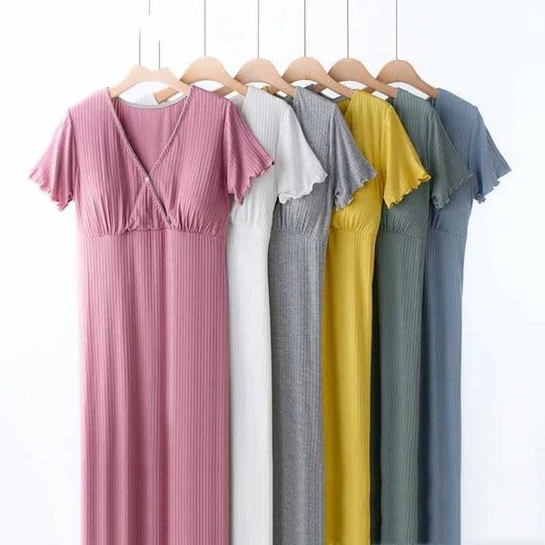 Maternity dress Summer thin postpartum nursing dress Fashion maternity dress maternity nursing nightdressXJ241005