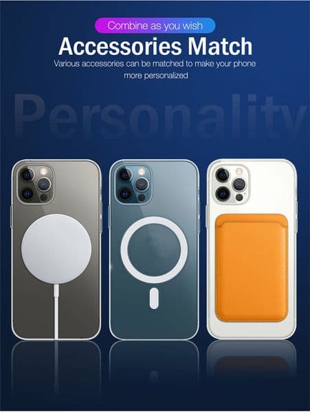 2 IN 1 Leather For Macsafe Wallet Card Holder Phone Case For iPhone 13 14 12 11 15 16 17Pro Max Plus XS XR Magnetic Clear Cases Cover