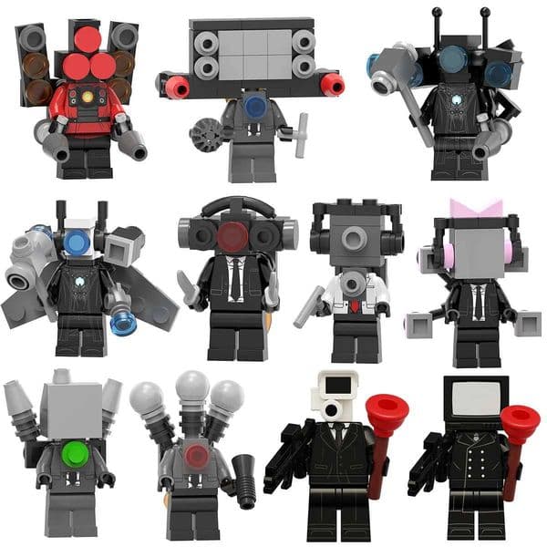 2024 New Skibidi Toilet Male vs. Monitor Building Block Super Titan TV Male Voice Male Children Toy Birthday Building Block Gift W241005