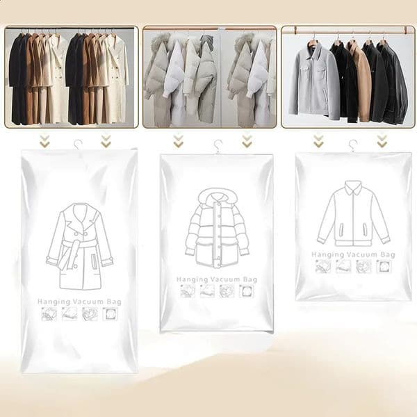 Hanging vacuum storage bag hanging space saving bag hanging storage bag 240929