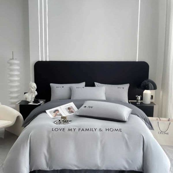 Nordic Luxury Egyptian Cotton Bedding Large Twin Size with Bed Sheet Down Duvet Cover Pillowcase 1/2 Person Bedding M241005