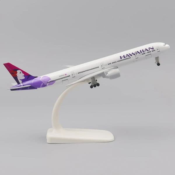 Metal airplane model 20cm 1 400 Hawaii Boeing 777 metal replica with landing gear alloy material aviation simulation boy gift 240926