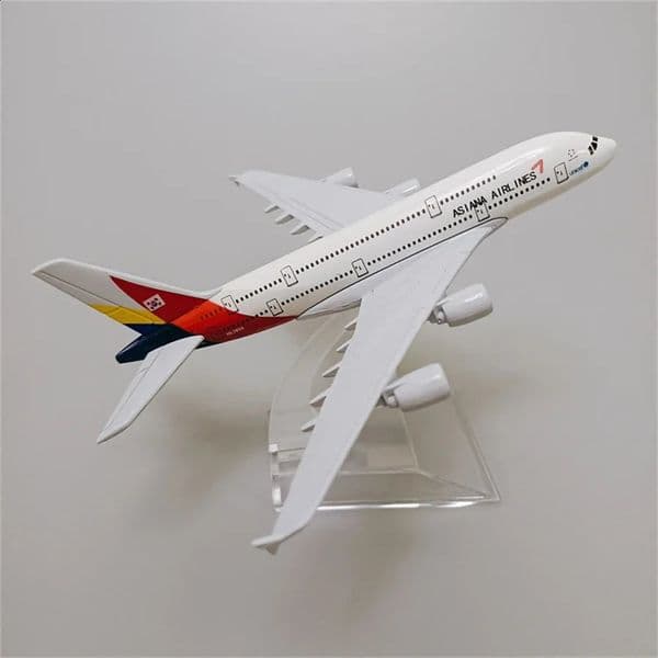 Alloy Metal Korean Airlines Hana A380 Die Casting Aircraft Model Airbus 380 Gift 16cm 240926