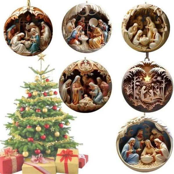 2024 New Acrylic Christmas Decoration Pendant 3D Effect Hanging Decoration Holiday Gift High Quality MaterialXJ241007