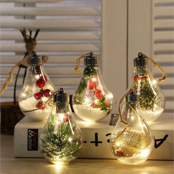 Christmas LED light bulb decoration pendant lamp Christmas decoration family party wedding New Year decoration transparent night light W241008