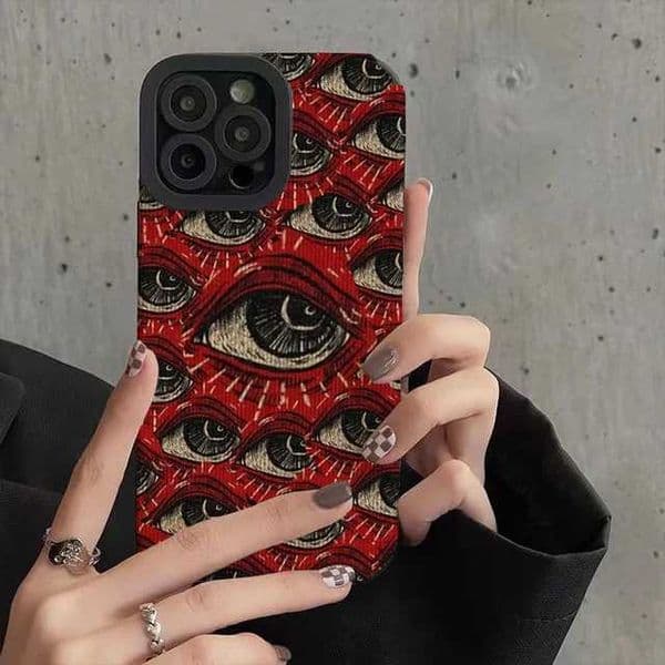 Luxury Case Spooky Scary Red Eye Pattern Soft Phone Case for iPhone 16 15 14 12 11 13 Pro Max Plus 12 13 Mini 7 8 Plus X XS Max XR Back Cover Z241008