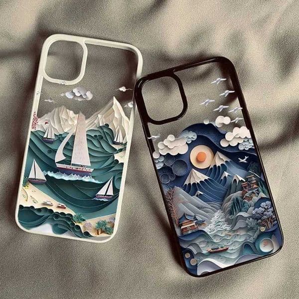 Luxury Case 3D printed landscape phone case suitable for iPhone 15 14 11 16 Pro Max 13Mini XS XR 7 8 Plus SE2 Creative Mountain shockproof cover Z241008