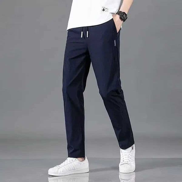 Quick drying Sports Pants Ice silk Breathable Sweat pants Wrinkle resistant Mens Summer Slim fit Straight Leg Casual joggingX241008