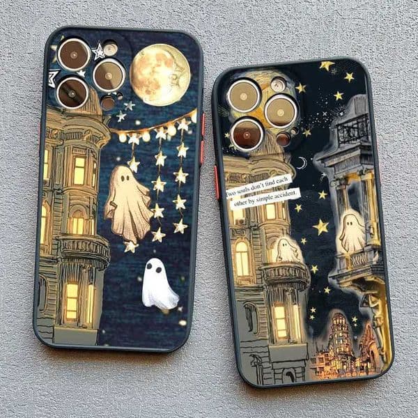 Luxury Case Matte Phone Case for iPhone 16 11 13 14 15 Pro Max 12 Mini 7 8 Plus X XS XR SE Ghost Illustration 11 Silicone Back Cover Z241008