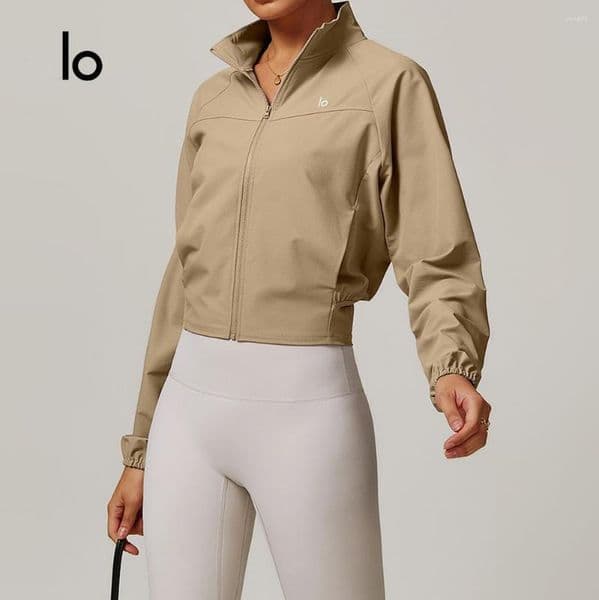 Womens Jackets Long Sleeve Pocket Sports Jacket Women Zip Fitness Yoga Shirt Gym Top Activewear Running Coats Workout Clothes Woman