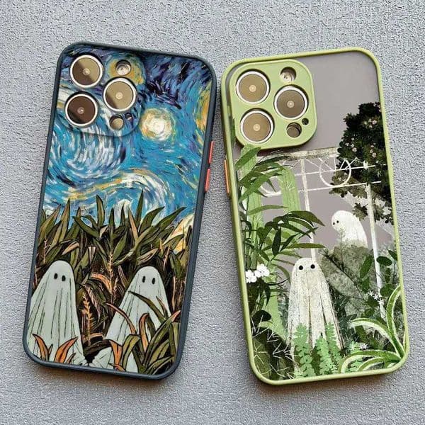 Cellphone Case Cute Ghost shockproof phone case suitable for iPhone 13 12 Pro Max Mini 16 15 11 Pro Max 14 7 8 Plus SE2 XS X XR back cover Fundas case G241008