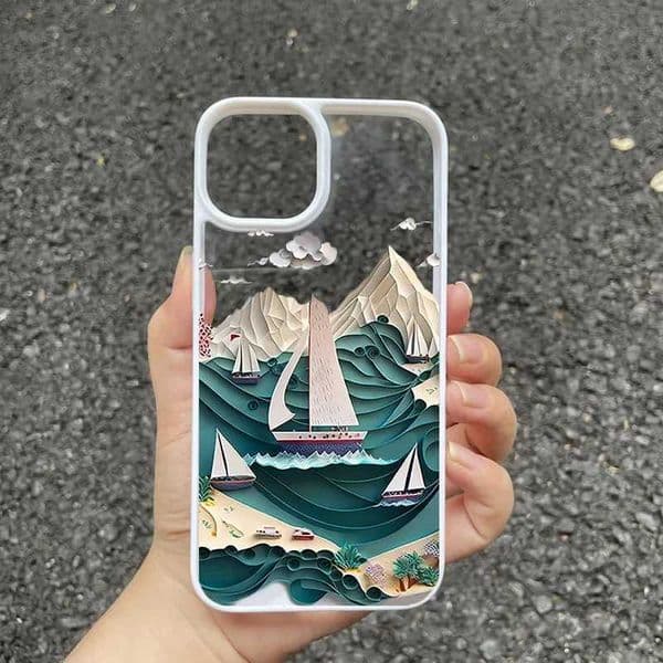 Cellphone Case 3D printed landscape phone case suitable for iPhone 15 14 11 16 Pro Max 13Mini XS XR 7 8 Plus SE2 Creative Mountain shockproof cover G241008