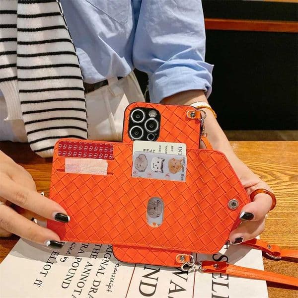 Cellphone Case Crossbody Phone Case for iPhone 16 Plus 15 14 13 12 Mini 11 Pro XS Max XR X 8 7 Card Holder Shoulder Strap Tether Wear Leather Cover G241008