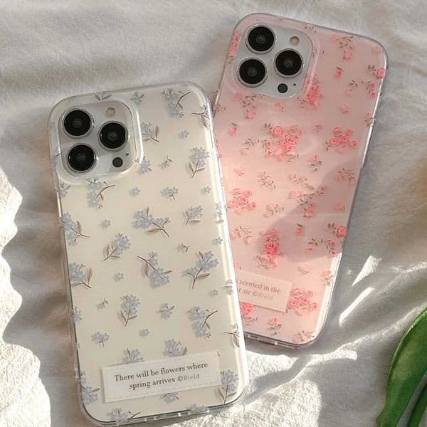 Luxury Case Pink blue and white flower IMD shock-absorbing case suitable for iPhone 15 16 Pro Max 11 12 13 Pomax 14 Plus cartoon cute phone case conque Z241008