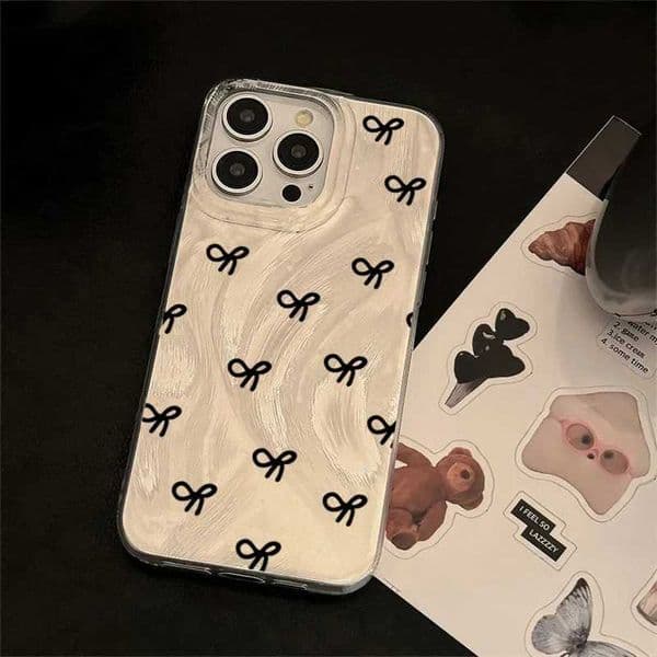 Designer Phone Case Ins Korean Mini Bow Laser Silver Phone Case iPhone 11 13 14 15 16 Pro Max Phone Case iPhone 7 8 Plus XS XR Phone Cover M241008