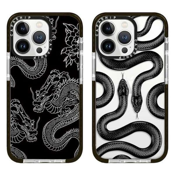 Luxury Case Full screen dragon totem black snake shell suitable for iPhone 16 15 14 12 11 Pro X XS XR Max 7 8 Plus soft TPU shockproof back cover Z241008