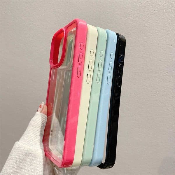 Cellphone Case Candy Color Acrylic Transparent Phone Case Suitable for iPhone 16 15 14 Plus 13 12 Pro Maximum Transparent Thick Shockproof Bumper Cover G241008