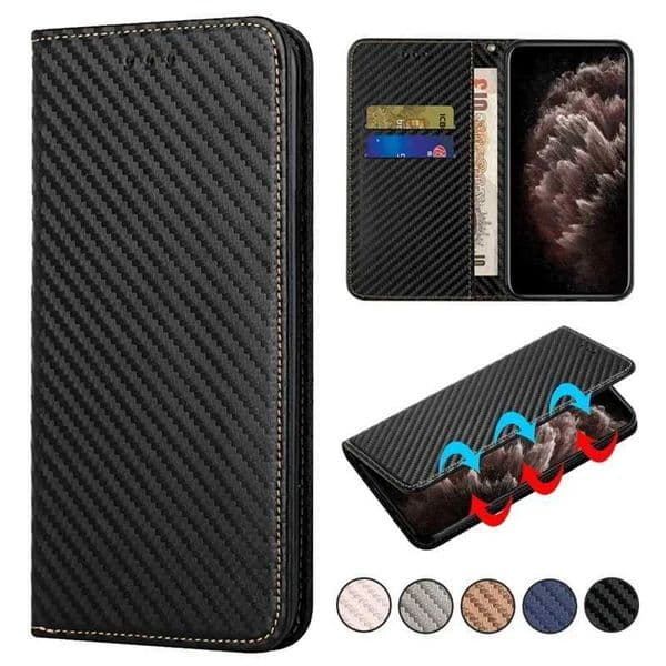 Luxury Case Suitable for iPhone 15 Pro Max iPhone 16 15 14 13 12 11 Carbon Fiber Strong Magnetic Clip Cover Z241008