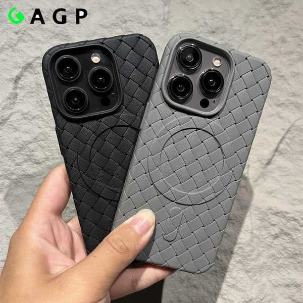 Luxury Case 16promax case woven pattern soft iPhone 16 15 14 12 13 16 Pro Max 11 16Plus magnetic wireless charging cover Z241008