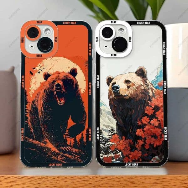 Luxury Case Lucky Bear phone case suitable for iPhone 16 15 14 13 12 Pro Max Mini 11 XS X XR soft silicone cover Z241008