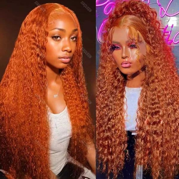 Ginger Hd Lace Wig 13x6 Human Hair Wigs 30 36 Inch 13x4 Deep Wave Frontal Wig Brazilian Orange Curly Human Hair Wigs For WomenXJ241008