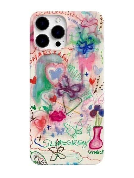 Designer Phone Case Ins Funny Graffiti Butterfly Phone Case for iPhone 16 15 14 13 12 11 Pro Max XS XR XSMax 6 7 8 Plus Glossy HD Hard PC Cover M241008