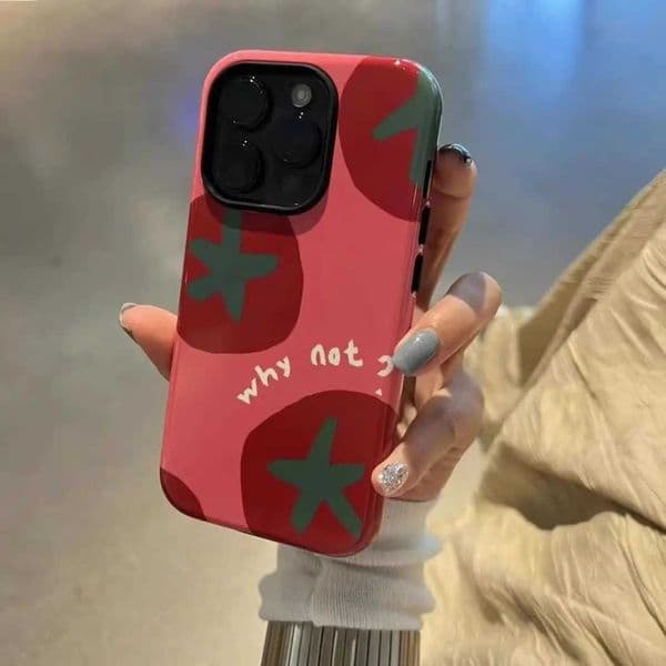 Luxury Case Cartoon tomato shock-absorbing case for iPhone 16 15 14 13 Pro Max back phone cover suitable for 12 11 Pro Plus 8 7 X XS acrylic case Z241008