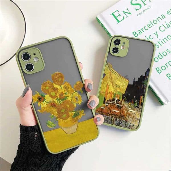Cellphone Case Suitable for Coque iPhone 7 8 16 15 11 13 Pro Max Mini X XR XS Max phone case art Van Gogh oil painting soft shockproof cover G241008