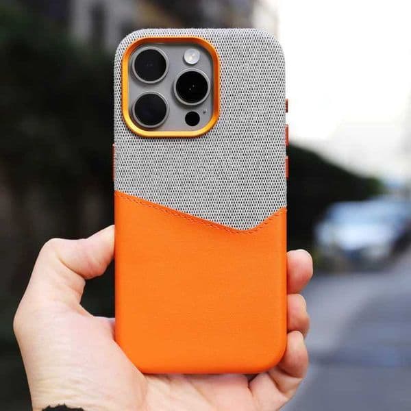 New Arrival leather phone case suitable for iPhone 16 15 Pro Max 13 14 Pro 12 pocket wireless charging alloy lens hit color cover T250321