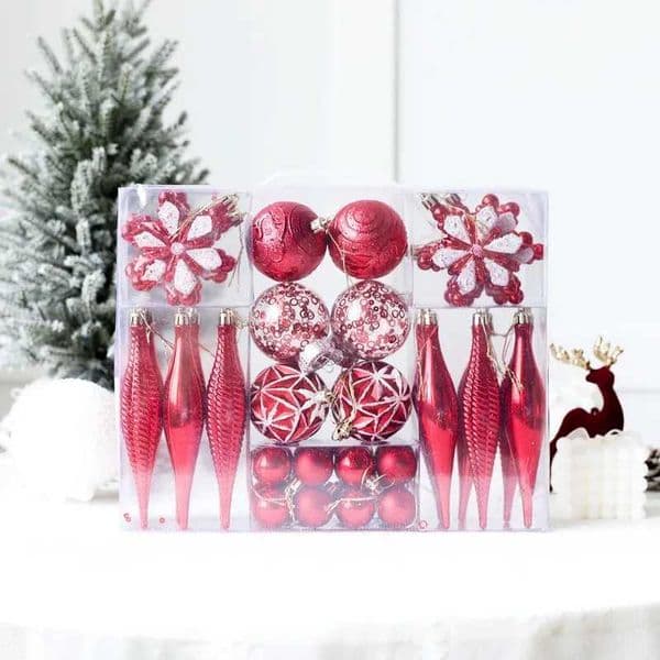 Christmas Decorative Ball Pendant Door Hanging Christmas Scene Gift Box Holiday Supplies Set Christmas Tree Decoration W241008