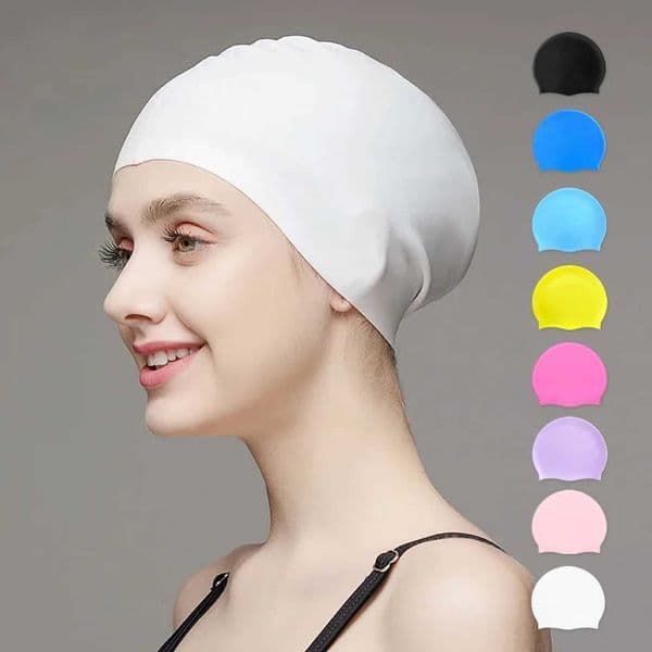 Silicone swimming cap classic unisex suitable for both adults and children comfortable and durable anti slip elastic waterproof suitable for long and s CL241010