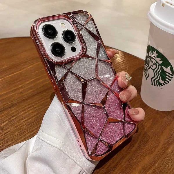 Designer Phone Case Luxury Girl Phone Case Suitable for iPhone 16 15 14 13 11 Pro Max Plus Flash 3D Cube Diamond Marble Soft TPU Shockproof Cover M241008