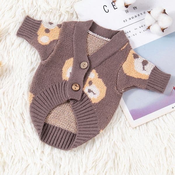 Cardigan Coat Knitted Sweater Chihuahua French Bulldog Bichon Fashion Dog Clothes Puppy Apparel