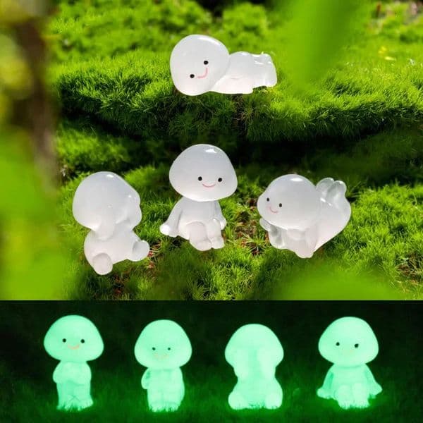 12-30 pieces of luminous wood elf fairy garden decoration mini picture 6 type small character micro landscape accessories home decoration 241008