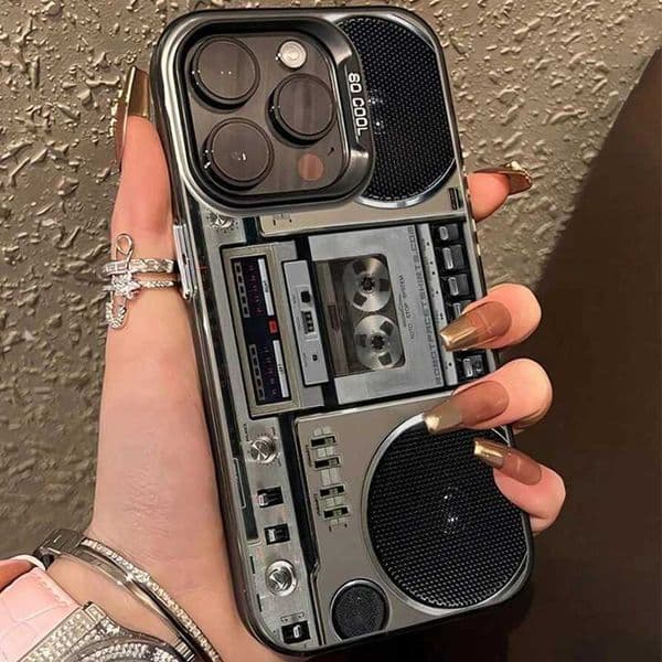 Designer Phone Case IPhone 14 13 15 16 Pro Max 11 12 XS X XR 7 8 Plus SE Retro Recording Device Printed with Shockproof Matte Cover 26L0424