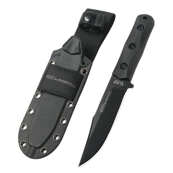 KA-BAR EK50 Survival Straight Knife 4Cr13Mov Black Oxide Full Tang TPE Handle Outdoor Camping Hiking Fixed Blade Tactical Knives with Kydex