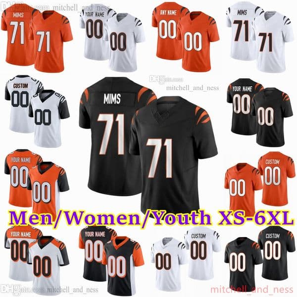 2024 Custom S-6XL DIY 9 Joe Burrow Football Jersey Amarius Mims Ja'Marr Chase Cam Taylor-Britt Boomer Esiason Trey Hendrickson Jessie Bates III Andrei Iosivas