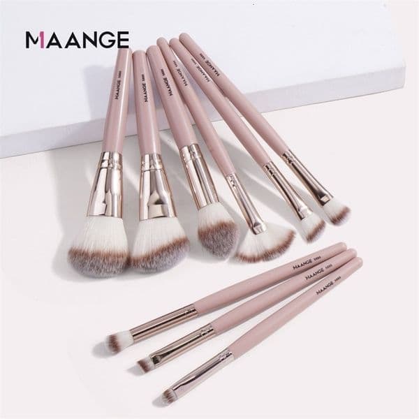 Maange 9Pcs Basic Makeup Brush Set Cosmetic Powder Highlighter eye shadow Blending Beauty Tool Density Soft Brush 241015