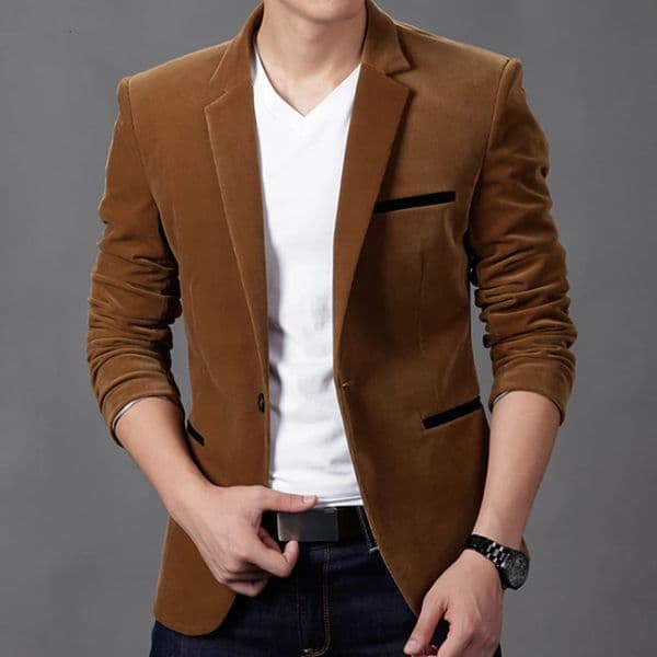 Mens Corduroy Blazers Autumn Spring Fashion Male Slim Fat Casual Suit Jacket Men Blazer Masculino Clothing Vetement Homme 241010