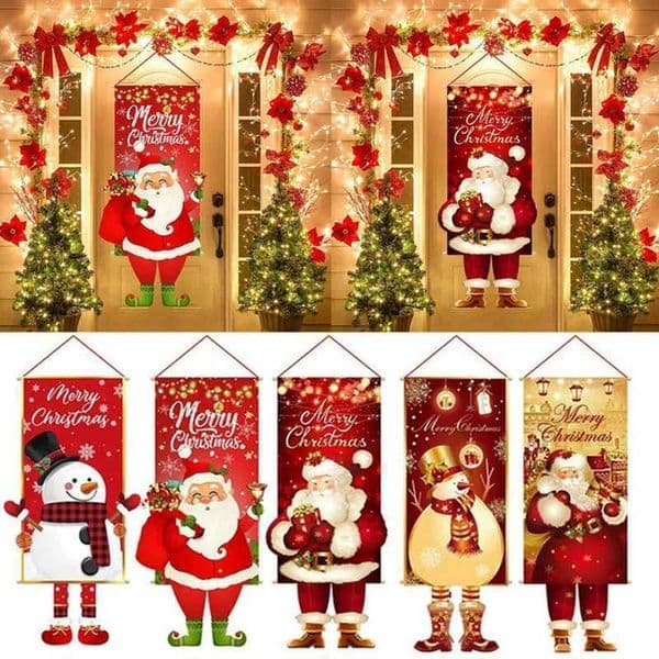 Christmas flag hanging porch door banner home Christmas decoration 2024 celebration Christmas gift Navidad New Year decoration 2025 W241008
